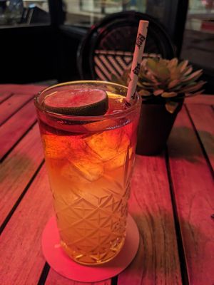 Rum and pineapple cocktail, forgot the name. Very good, would recommend! at Vegan Junk Food Bar - Downtown in Amsterdam