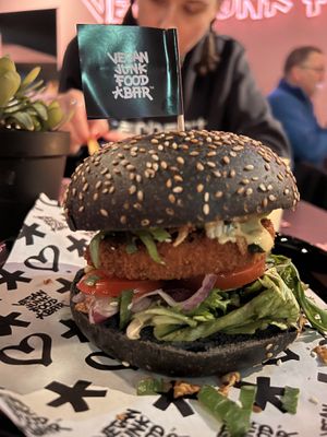 kroket burger  at Vegan Junk Food Bar - Downtown in Amsterdam