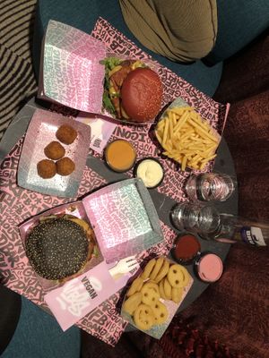 Our spread  at Vegan Junk Food Bar - Downtown in Amsterdam