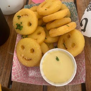 Smiley faces  at Vegan Junk Food Bar - Downtown in Amsterdam