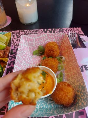 Mac and cheese balls at Vegan Junk Food Bar - Downtown in Amsterdam