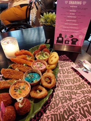 Sumo Platter and the menu at Vegan Junk Food Bar - Downtown in Amsterdam