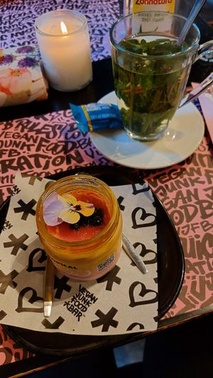 Fresh mint with dessert tropical buba at Vegan Junk Food Bar - Downtown in Amsterdam