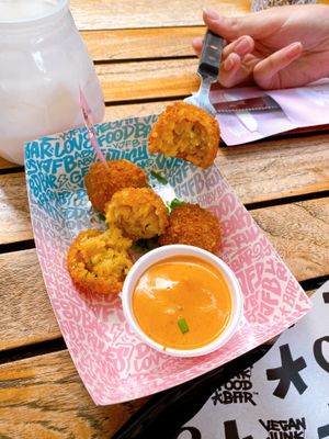 Mac and “cheese” balls   at Vegan Junk Food Bar - Downtown in Amsterdam