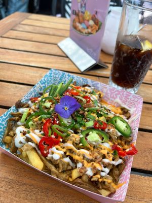 Shawarma and fries  at Vegan Junk Food Bar - Downtown in Amsterdam