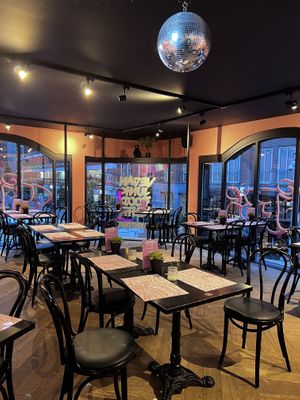 inside the restaurant   at Vegan Junk Food Bar - Downtown in Amsterdam