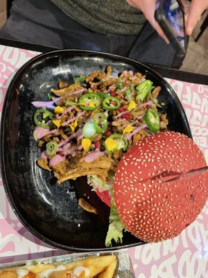 Shawarma burger  at Vegan Junk Food Bar - Downtown in Amsterdam