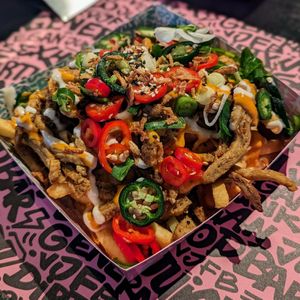 Kapsalon shawarma fries at Vegan Junk Food Bar - Downtown in Amsterdam