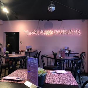 Fun decor and cool atmosphere   at Vegan Junk Food Bar - Downtown in Amsterdam