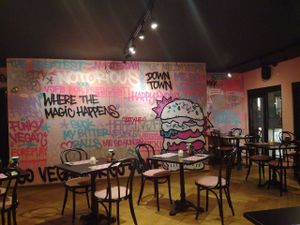 interior upstairs at Vegan Junk Food Bar - Downtown in Amsterdam