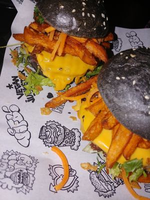 Fabulous twinburger at Vegan Junk Food Bar - Downtown in Amsterdam