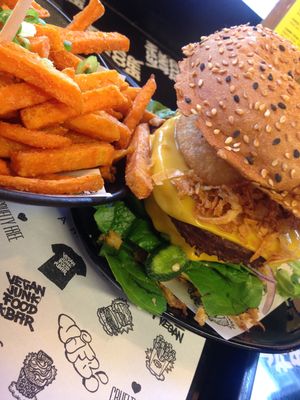 Sumo burger at Vegan Junk Food Bar - Downtown in Amsterdam