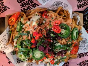 Shwarma loaded fries at Vegan Junk Food Bar - Downtown in Amsterdam