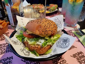 vegan burger at Vegan Junk Food Bar - Downtown in Amsterdam