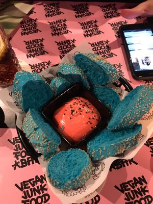 Unicorn bread  at Vegan Junk Food Bar - Downtown in Amsterdam