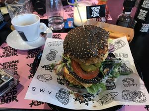The Daddy McChik’n burger at Vegan Junk Food Bar - Downtown in Amsterdam