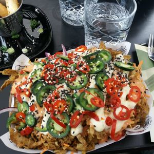 Loaded fries at Vegan Junk Food Bar - Downtown in Amsterdam