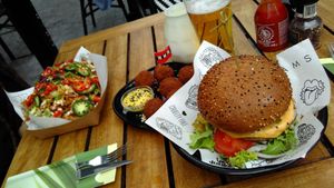 Their burger is lovely. at Vegan Junk Food Bar - Downtown in Amsterdam