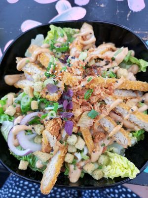 Chicken césar salad at Vegan Junk Food Bar - Downtown in Amsterdam