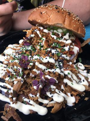 Shawarma burger at Vegan Junk Food Bar - Downtown in Amsterdam