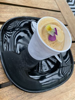 Caramel ice cream on base of coconut at Vegan Junk Food Bar - Downtown in Amsterdam