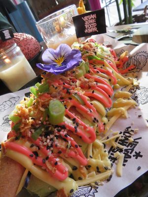 Huge hot dog! at Vegan Junk Food Bar - Downtown in Amsterdam