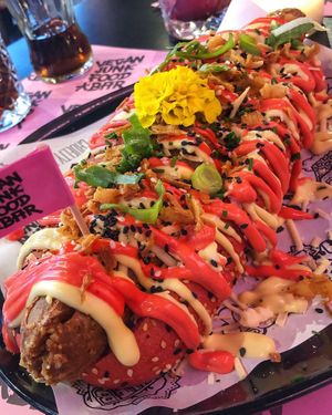 Pinky Bratwurst  at Vegan Junk Food Bar - Downtown in Amsterdam