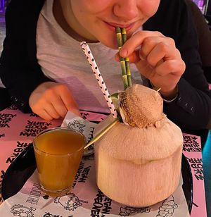 Cocos Locos coctail at Vegan Junk Food Bar - Downtown in Amsterdam