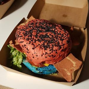 Burger at Vegan Junk Food Bar - Downtown in Amsterdam