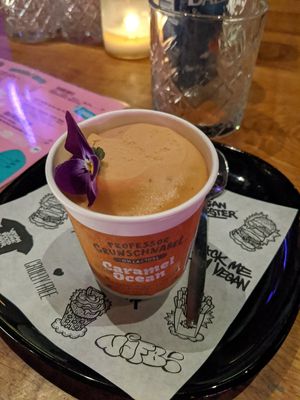 Caramel ocean ice cream at Vegan Junk Food Bar - Downtown in Amsterdam