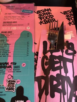Menu at Vegan Junk Food Bar - Downtown in Amsterdam