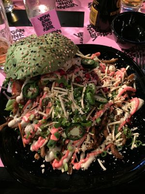 Shawarma burger at Vegan Junk Food Bar - Downtown in Amsterdam