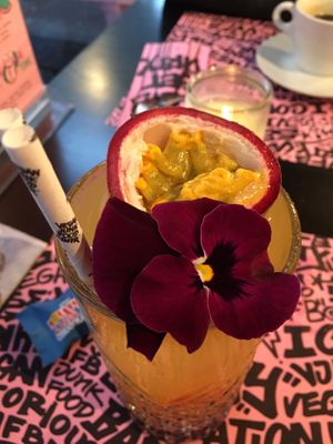 Passionfruit cocktail at Vegan Junk Food Bar - Downtown in Amsterdam