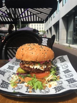 Truffle burger at Vegan Junk Food Bar - Downtown in Amsterdam
