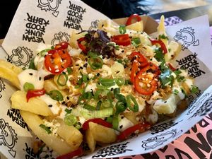 truffle fries  at Vegan Junk Food Bar - Downtown in Amsterdam