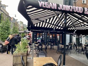 there's a line... no reservations at Vegan Junk Food Bar - Downtown in Amsterdam