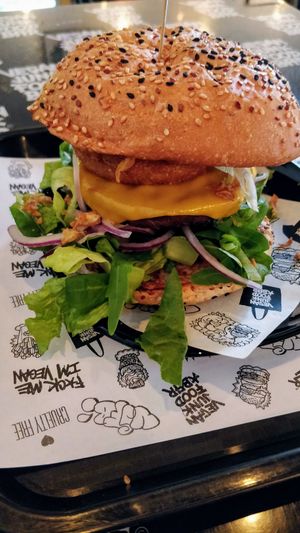 Burger at Vegan Junk Food Bar - Downtown in Amsterdam