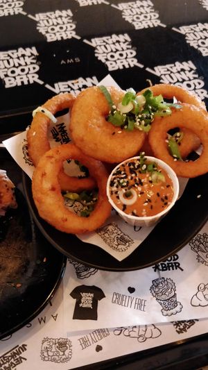 Onion rings at Vegan Junk Food Bar - Downtown in Amsterdam