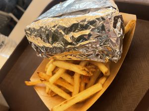 Patty melt, comes with fries   at Walt Disney World - Cosmic Ray's Starlight Cafe in Lake Buena Vista