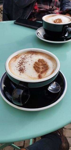 Vegan capuccino at Jay's Brunch Caffe in Parede