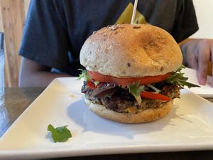 Classic veggie burger   at Quantum Leap - Upper East Side in New York City