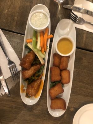 Fake buffalo wings on a stick! at Quantum Leap - Upper East Side in New York City