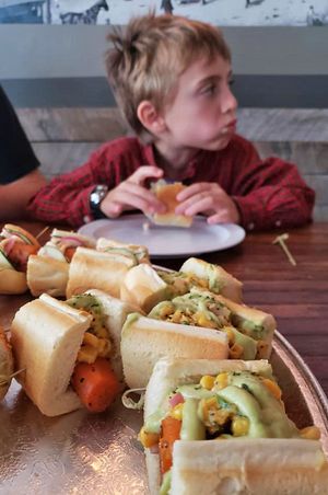 Clint loves the carrot dogs at Forty Thieves in Buffalo