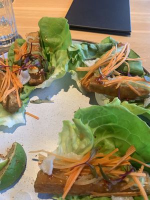 The lettuce wraps were very flavorful  at Earls Assembly Row in Somerville