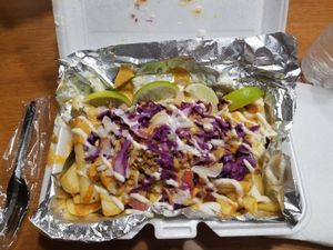 Vegan loaded fries (no cilantro) at Mariachi's Dine-In in Fort Worth