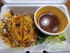 Vegan jackfruit birria tacos  at Mariachi's Dine-In in Fort Worth