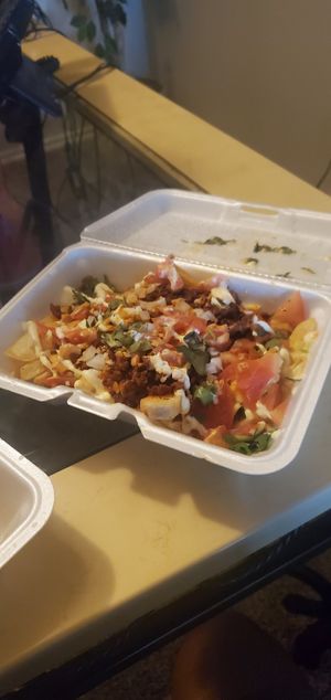 The amazing loaded fries at Mariachi's Dine-In in Fort Worth