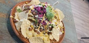Nachos with vegan asada and cashew cheese  at Mariachi's Dine-In in Fort Worth