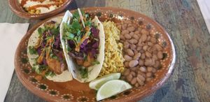 Vegan baja "fish" tacos at Mariachi's Dine-In in Fort Worth