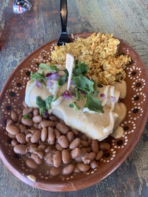 October monthly special - Enchiladas, favorite dish so far at Mariachi's Dine-In in Fort Worth